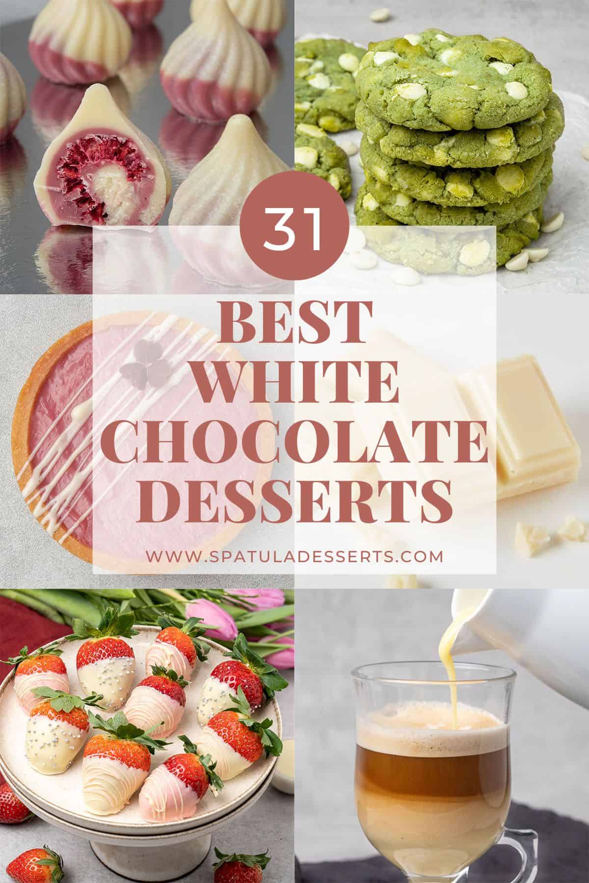 White chocolate dessert collection.