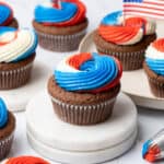 4th July brownies on a plate.