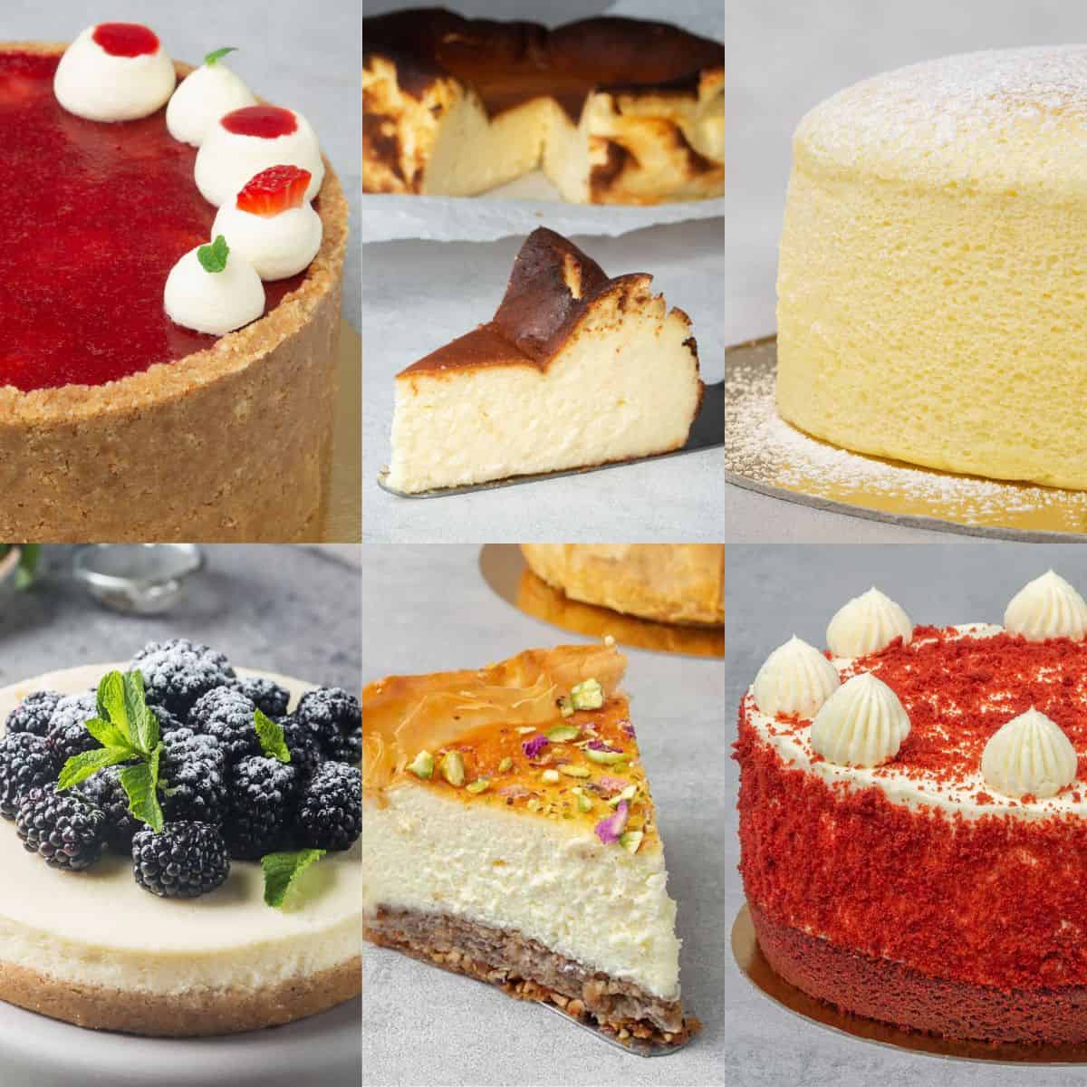 Different types of cheesecake recipe collections.