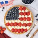 4th of July Pie on a baking paper.