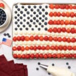 American flag cake with berries.