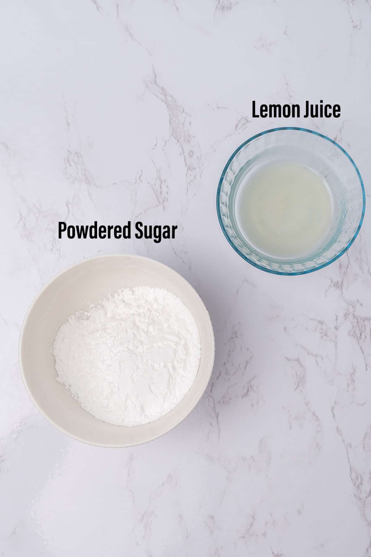 Lemon glaze ingredients.