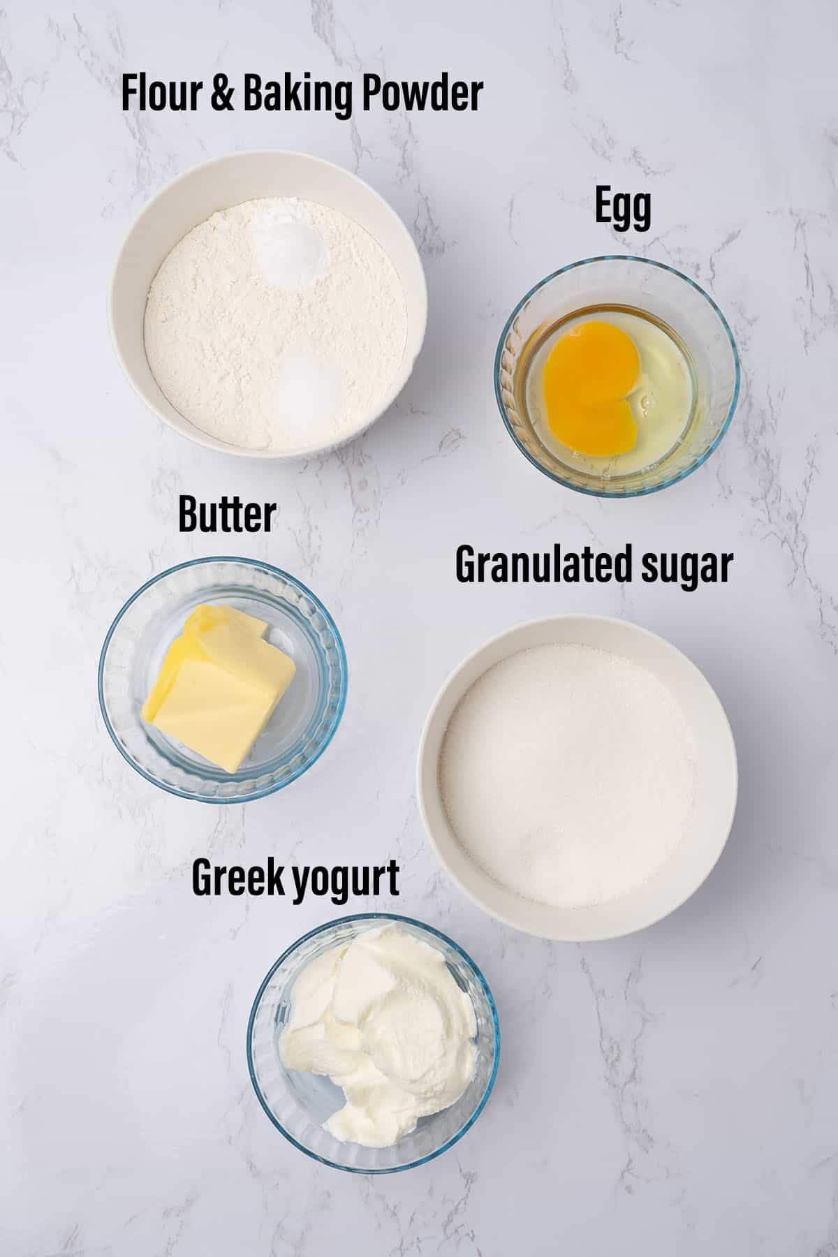 Greek Yogurt Cookies ingredients.