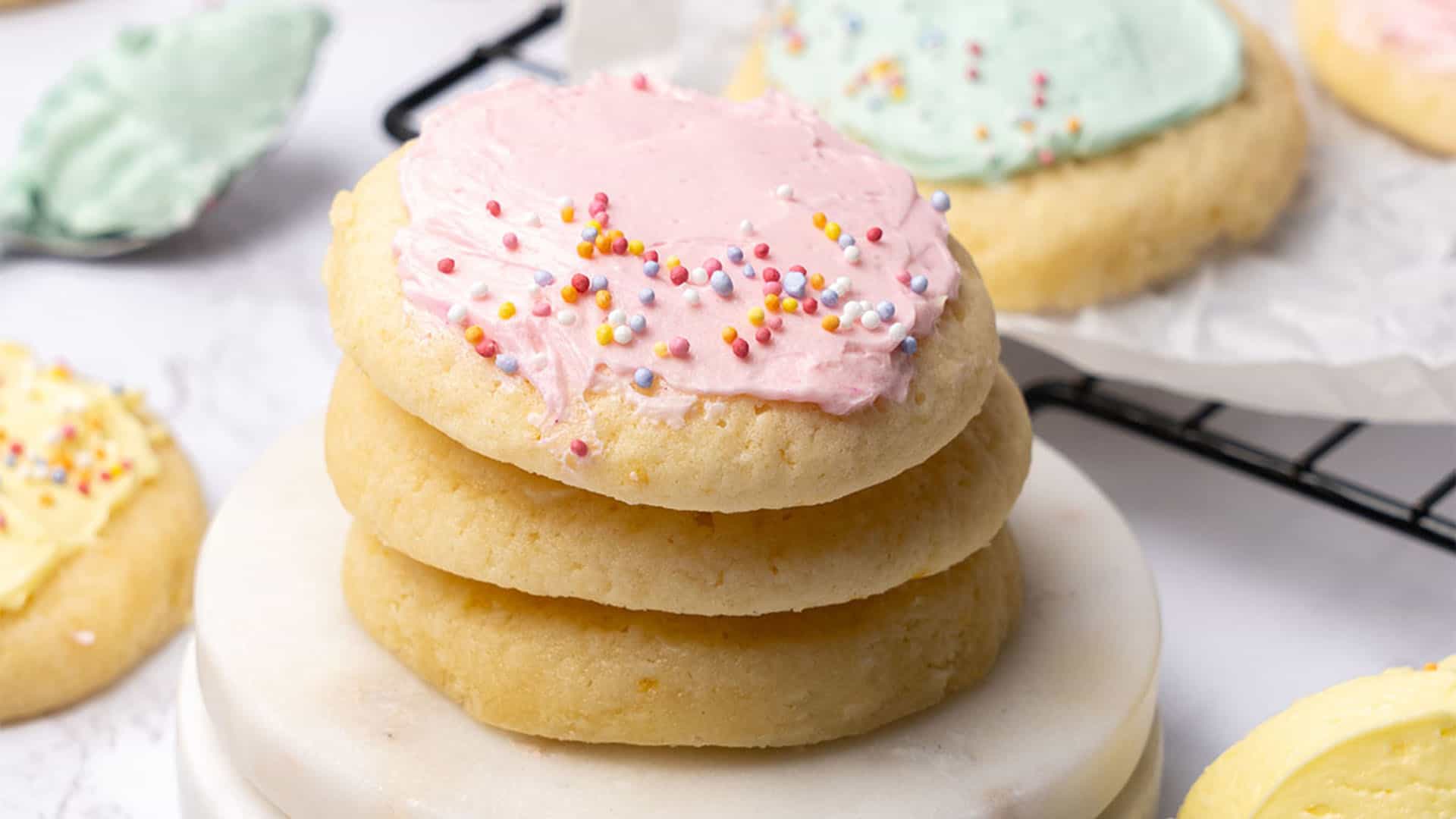 Sour cream cookies on a plate.