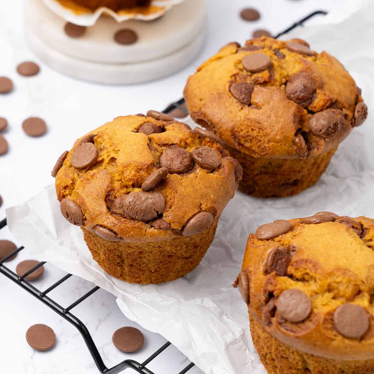 Sweet Potato muffin on a cooling rack.