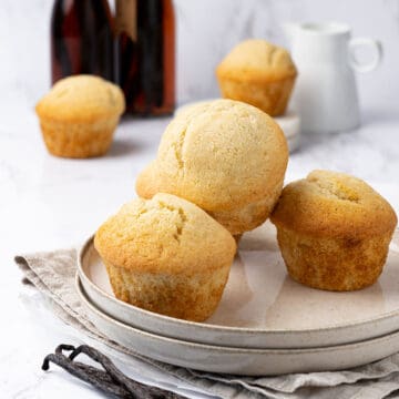 Vanilla Muffins on a plate.