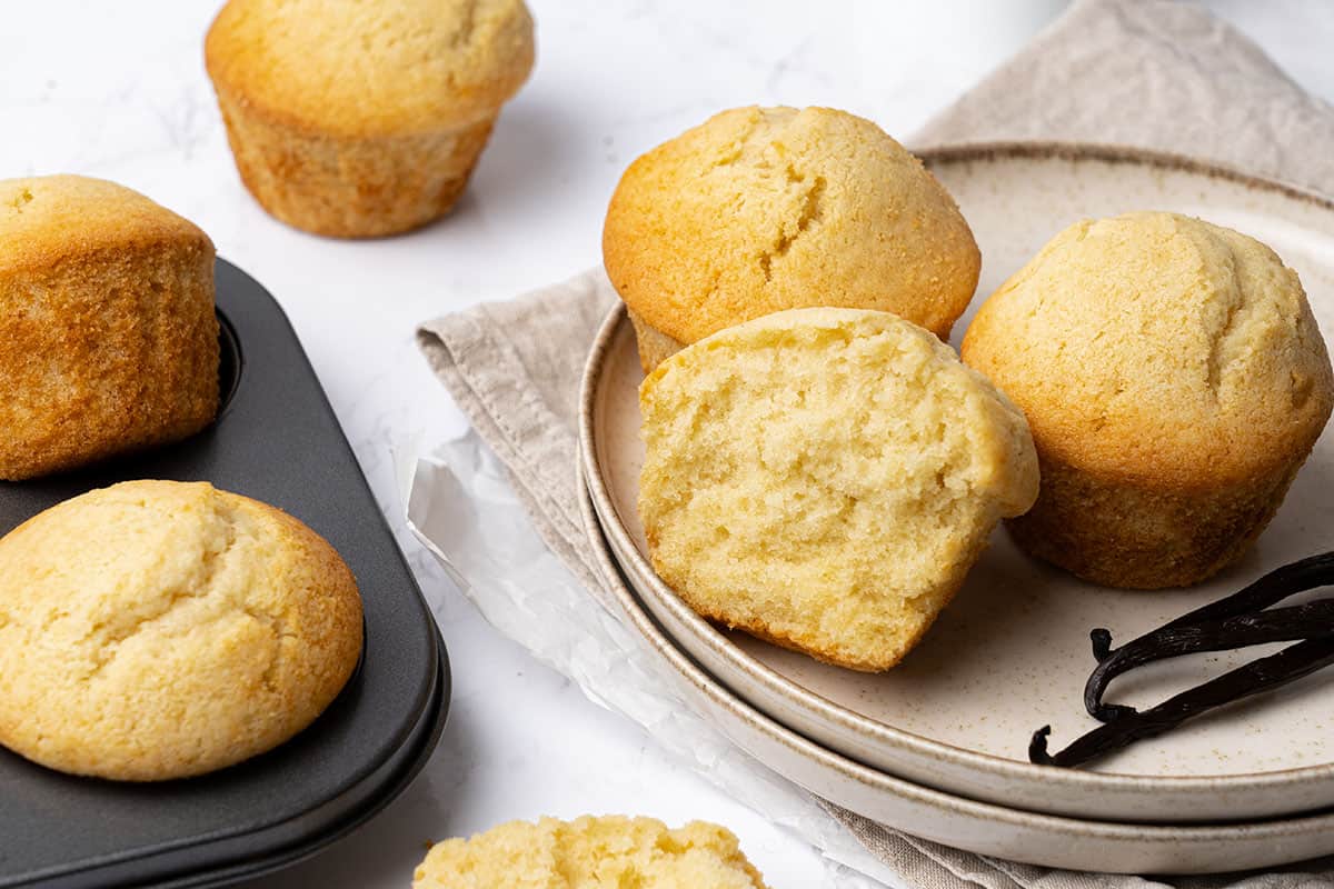 Vanilla Muffins on a plate.