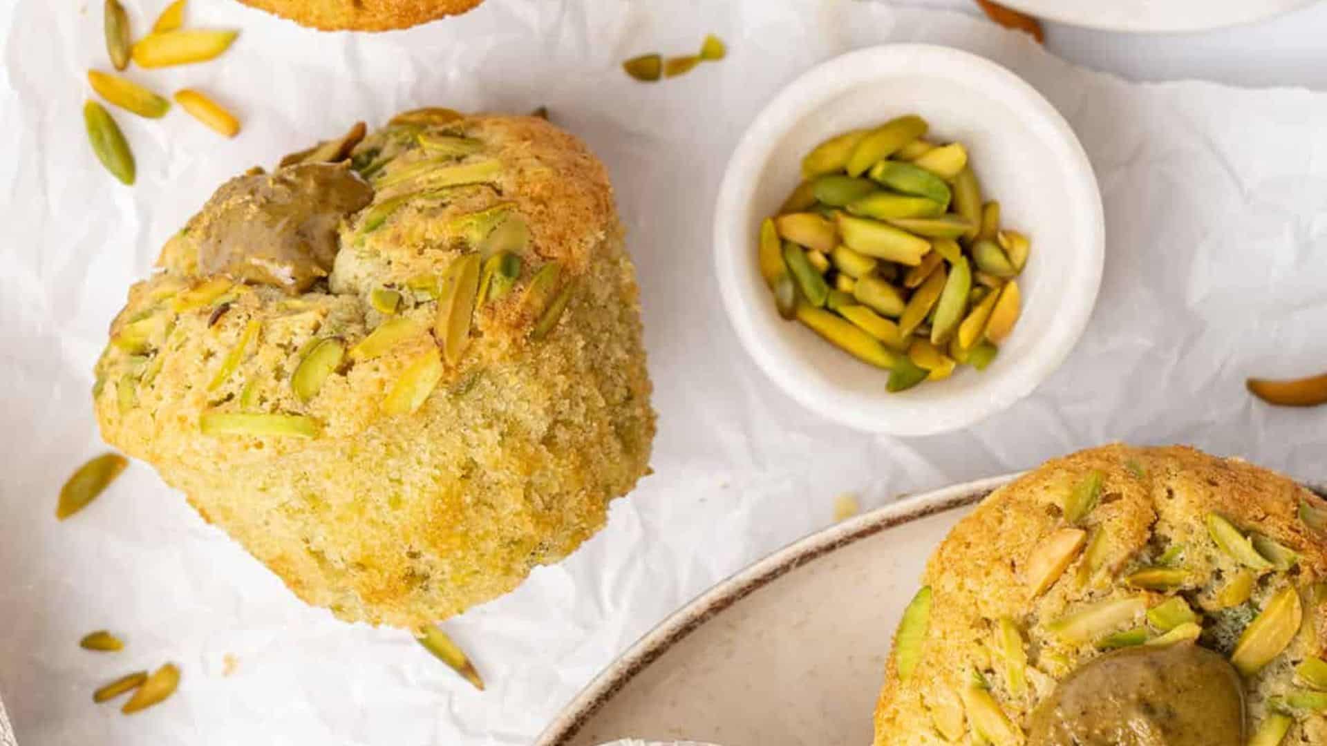 Pistachio muffins.