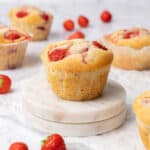 strawberry Muffins on a plate.