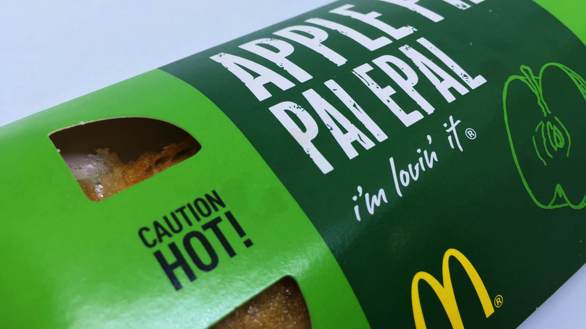 McDonalds Apple pie in a green holder