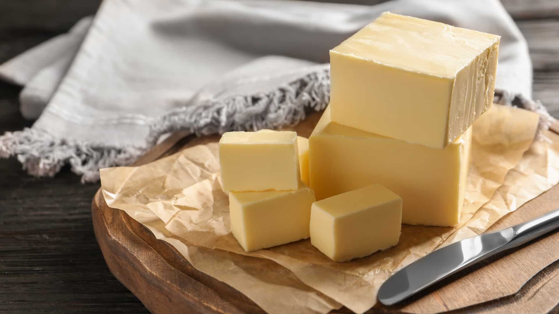 Butter on a piece of parchment