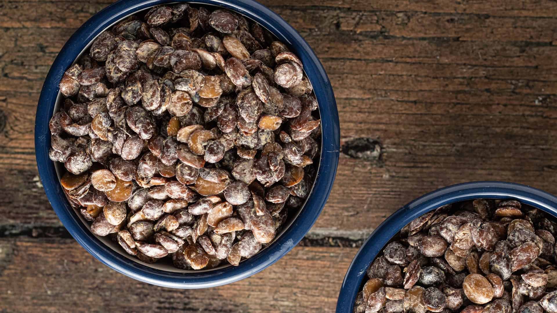 Bowl of dried beans and Iru
