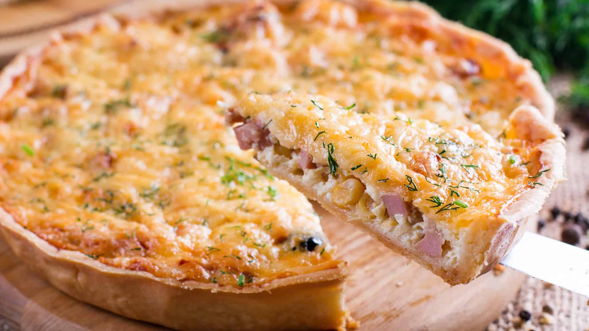 Ham and onion quiche