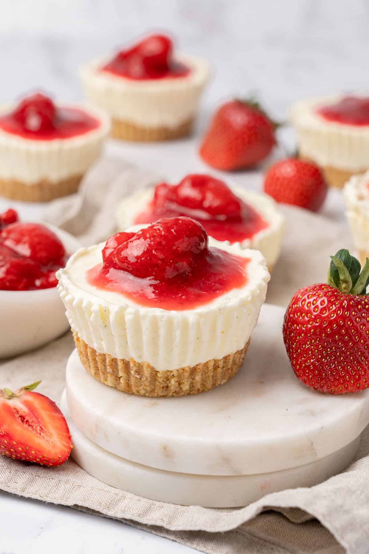 No-Bake Cheesecake Bites on a plate.