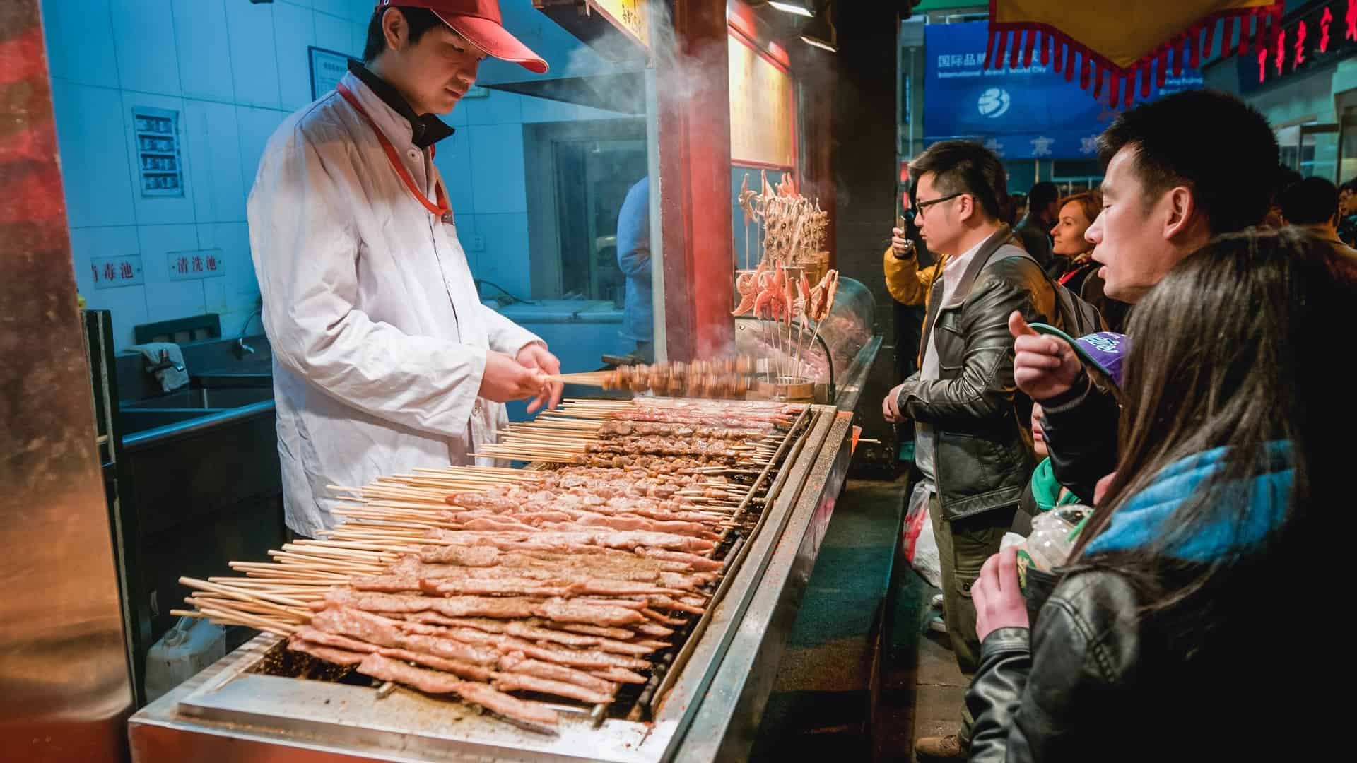 street vendor selling chuan