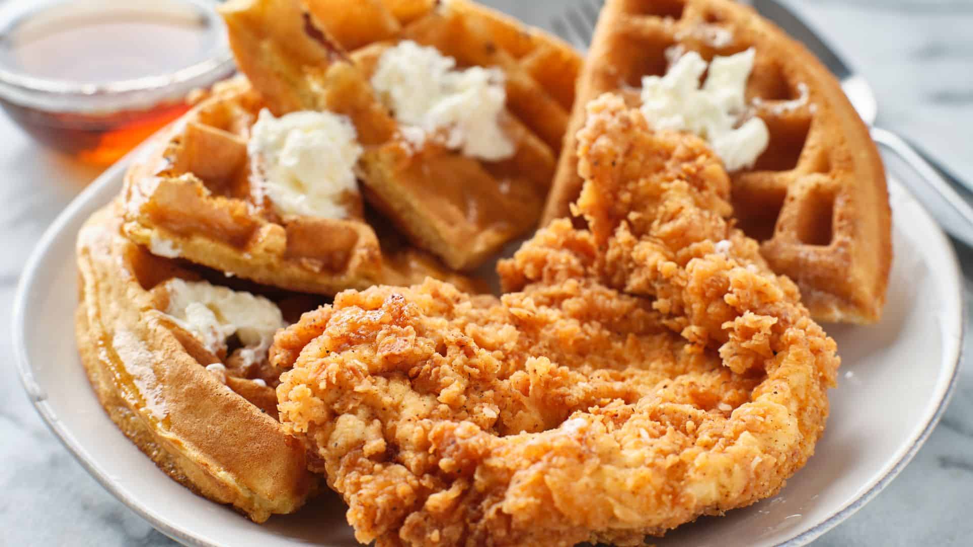 Fried chicken and waffles.