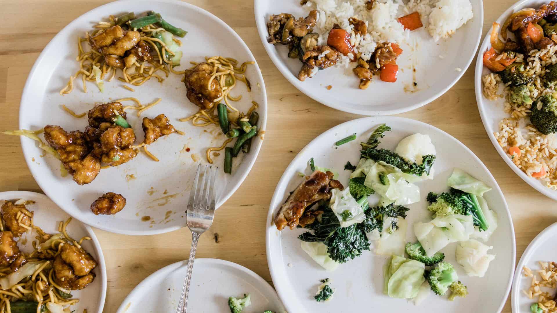 leftover food.