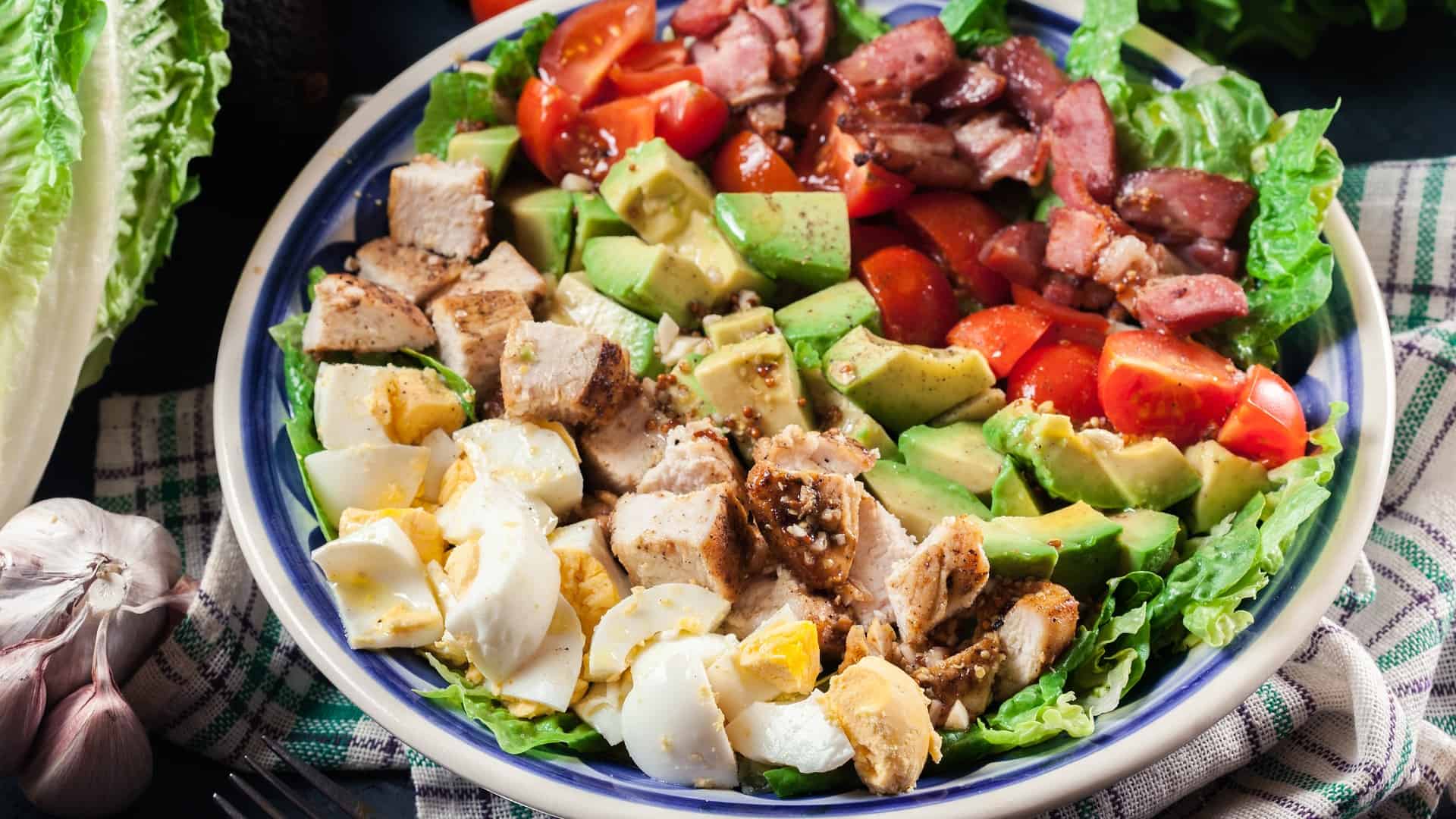 cobb salad with bacon and eggs