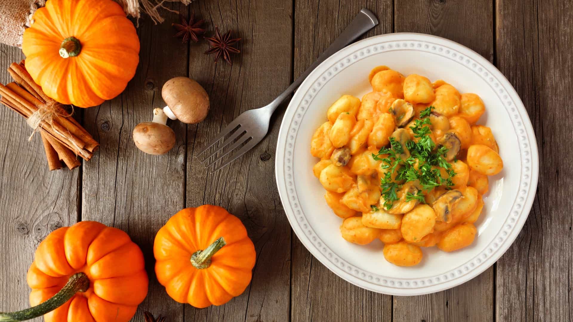 Pumpkin pasta win cinnamon