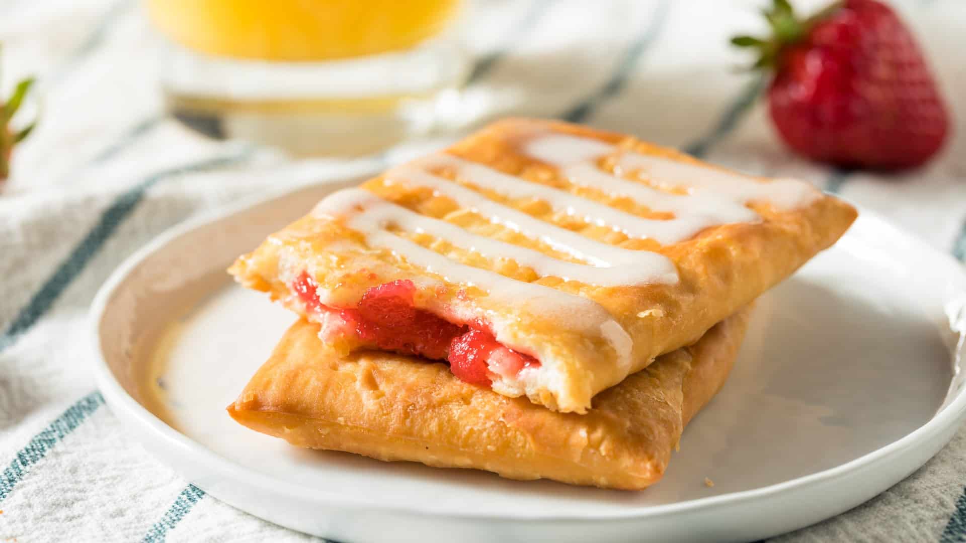 Toaster strudel with white icing