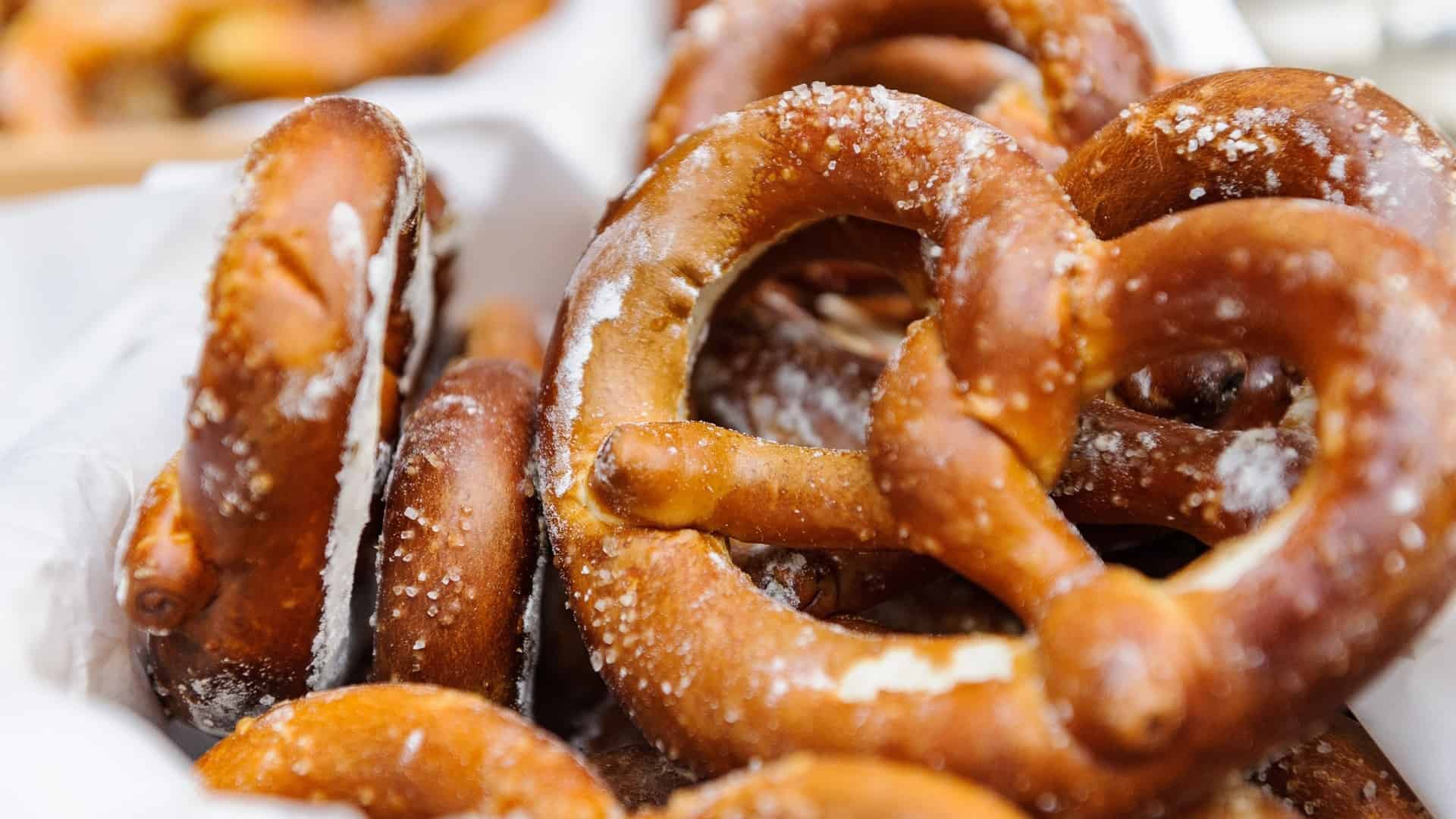 soft pretzels in a paper basket