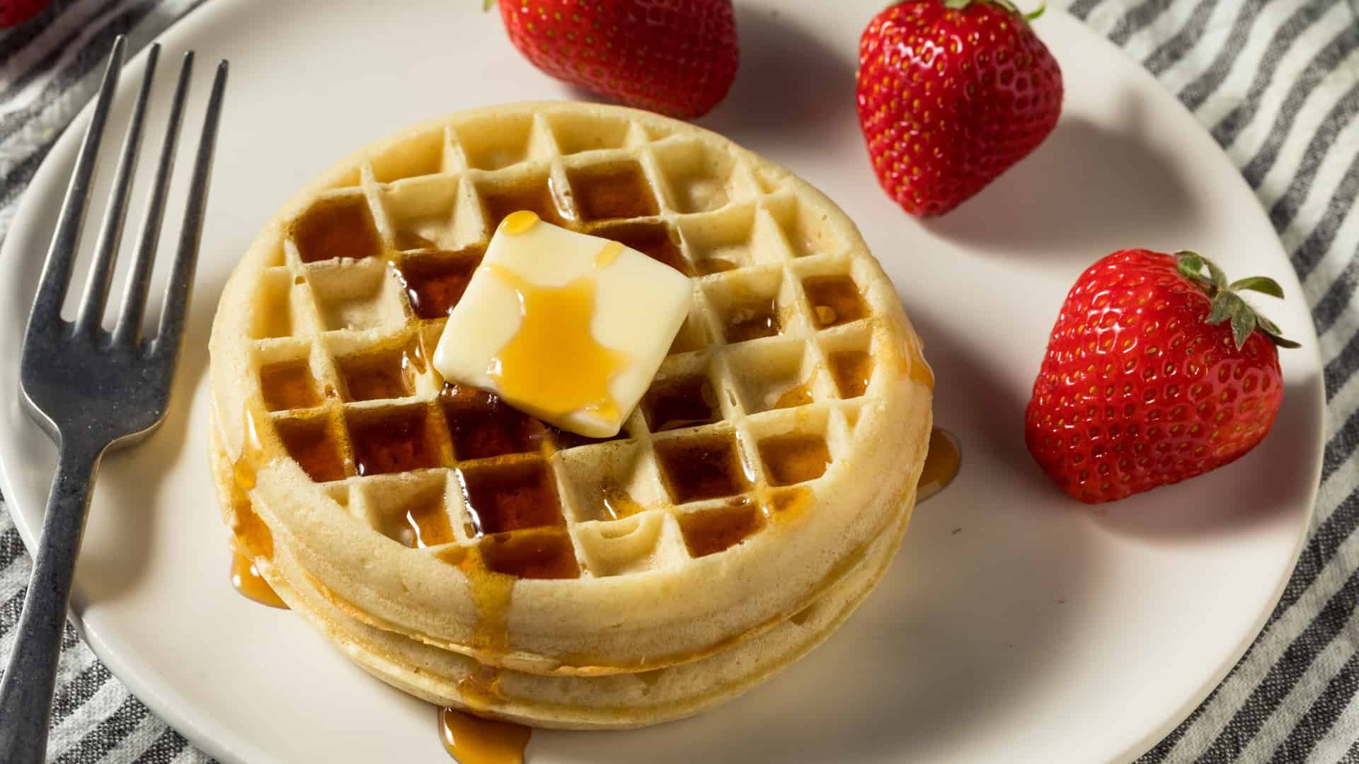 Eggo waffles with strawberries