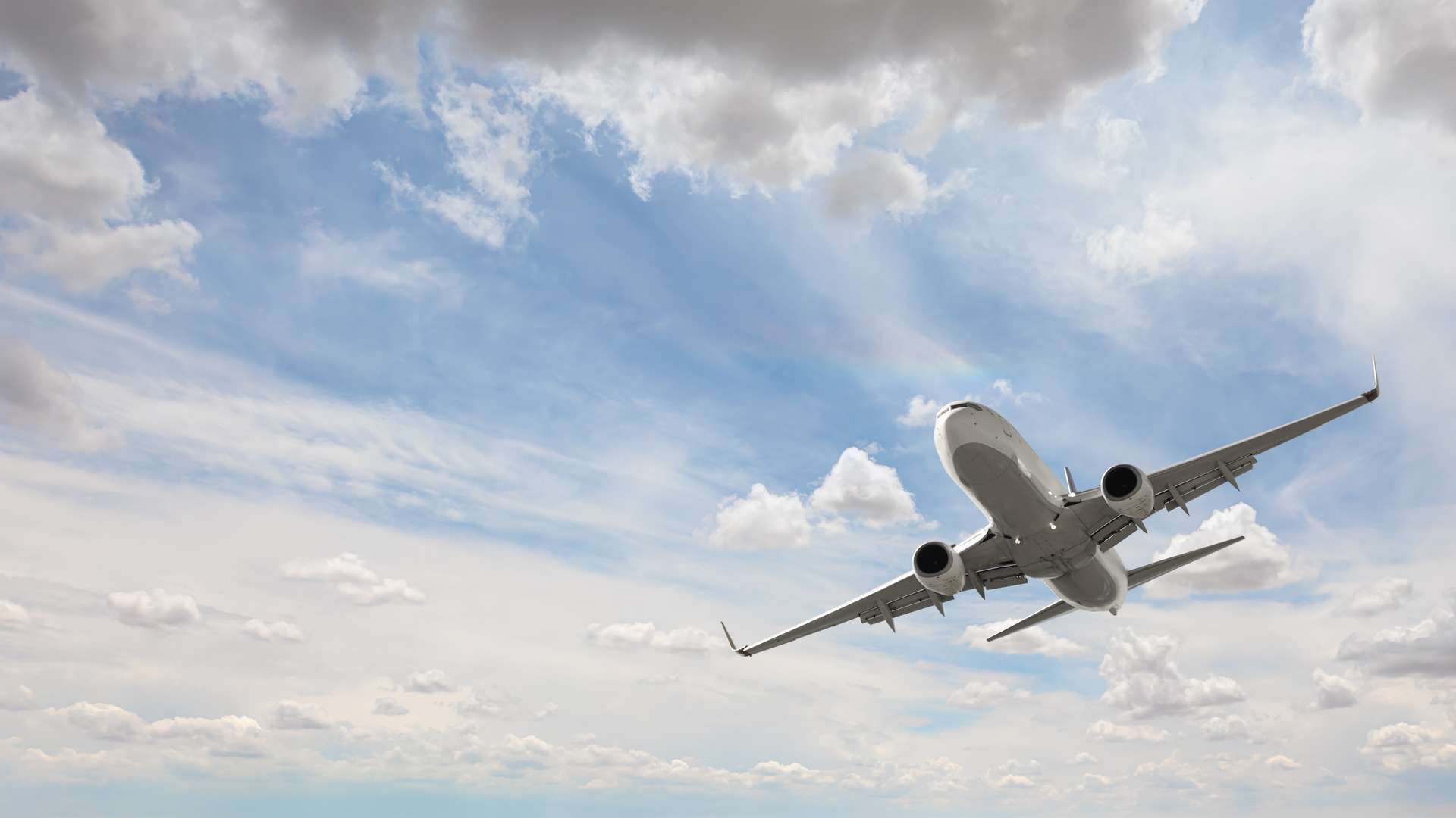 airplane in the clouds