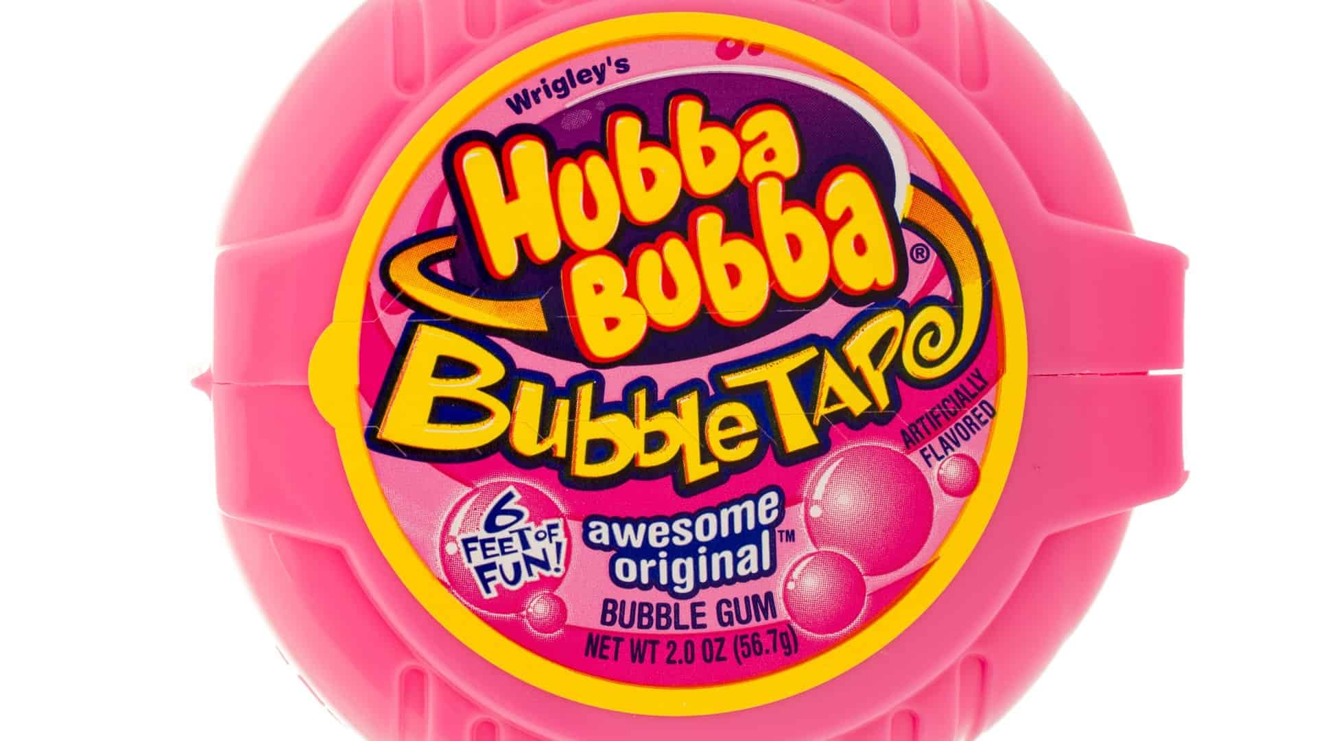 Bubble tape in pink container