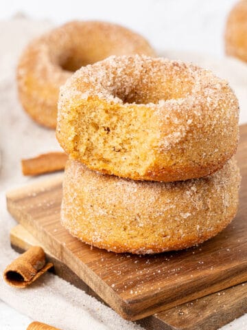 2 Cinnamon Sugar donuts on top of each.