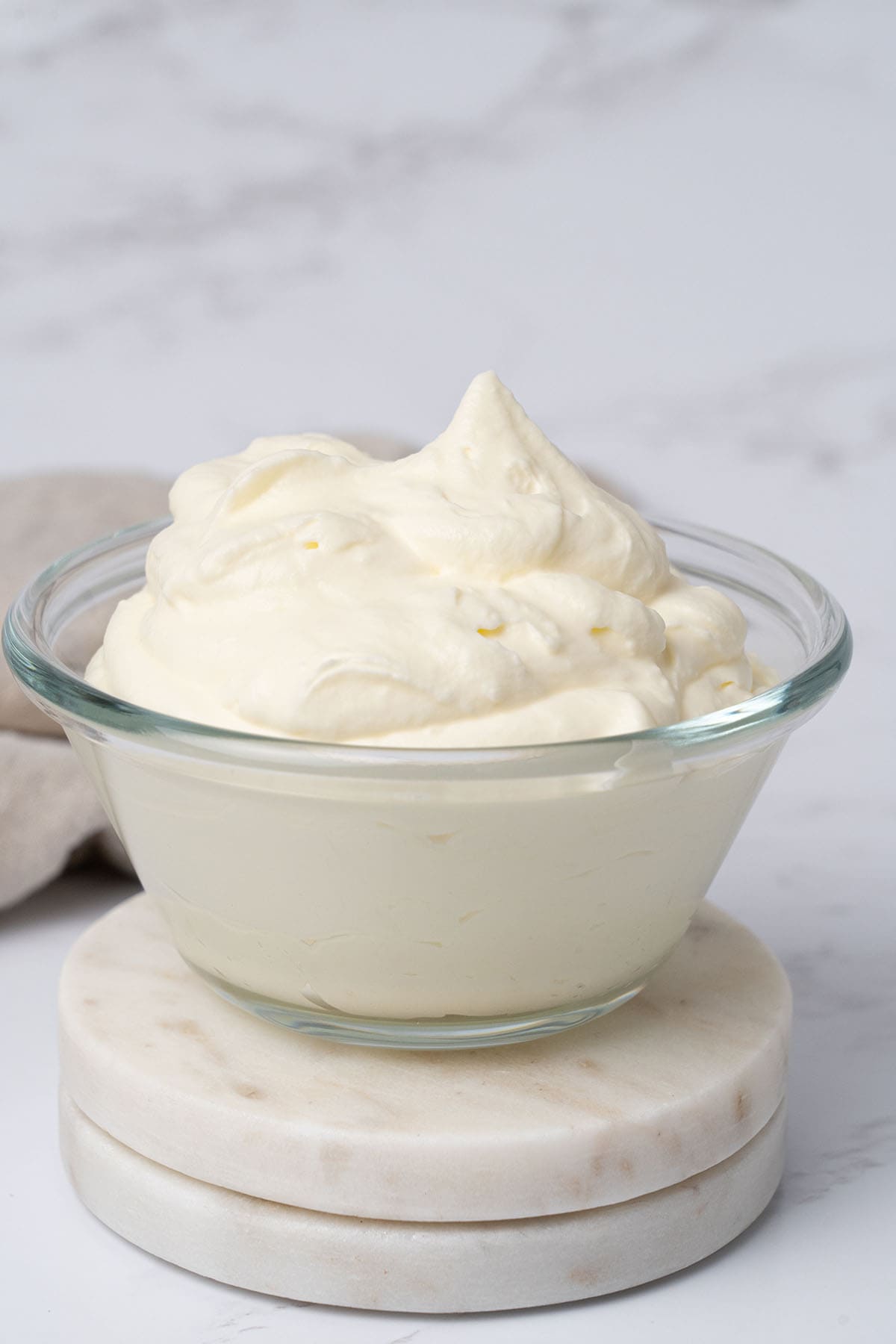 homemade Cool whip in a bowl.