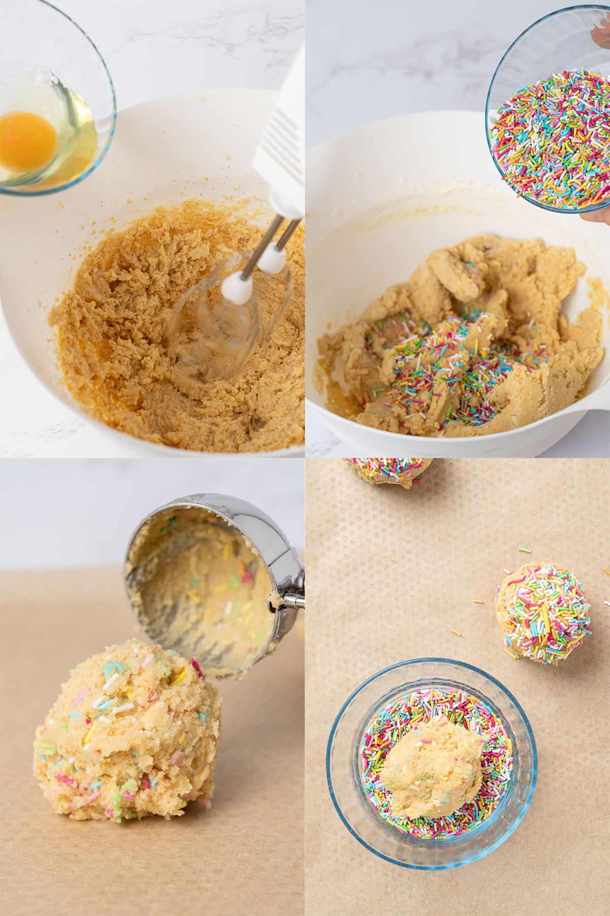 Step-by-step cookie assembly process.