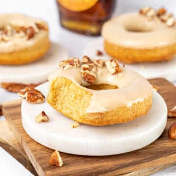 Maple Glaze donuts on a plate.