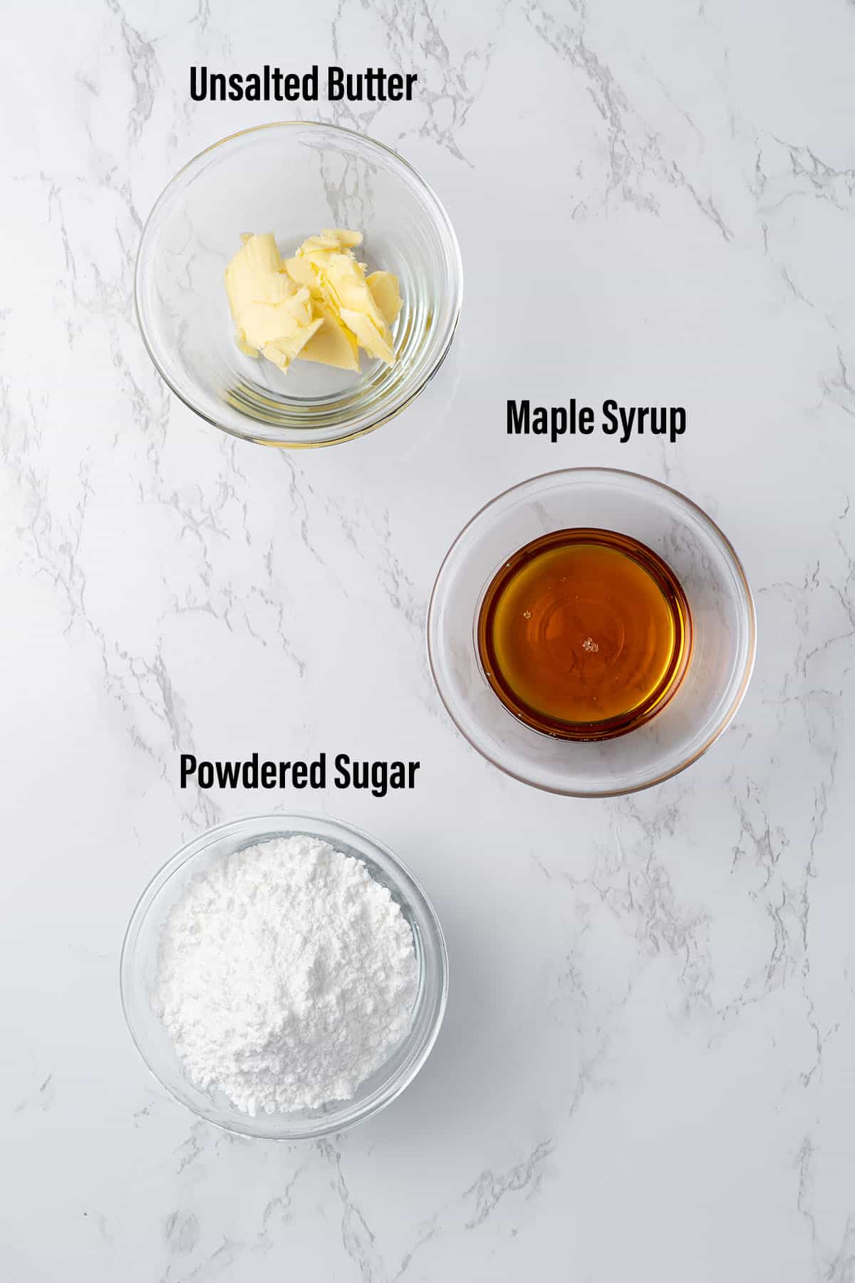Maple Glaze ingredients.