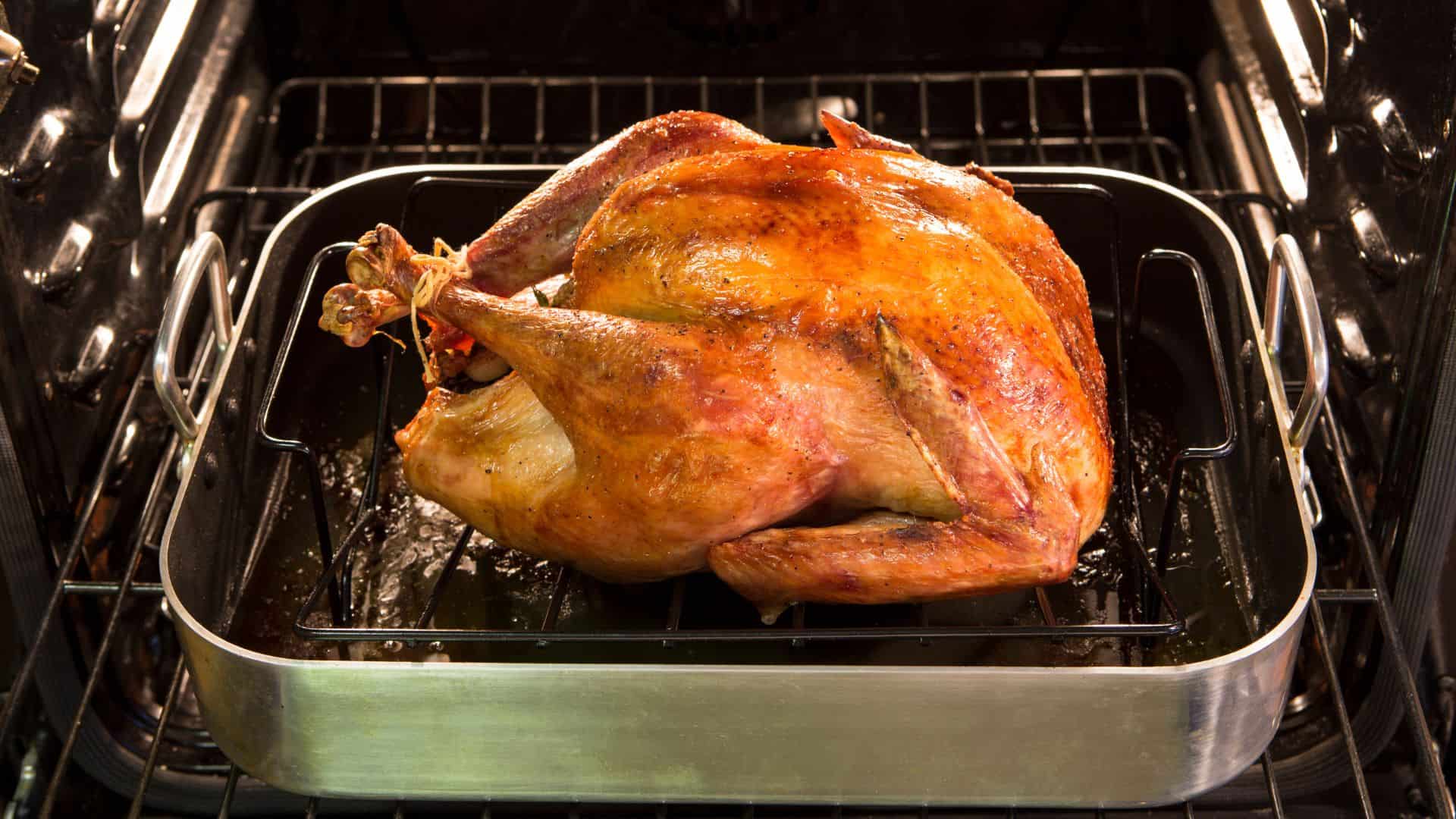 Turkey in the oven.
