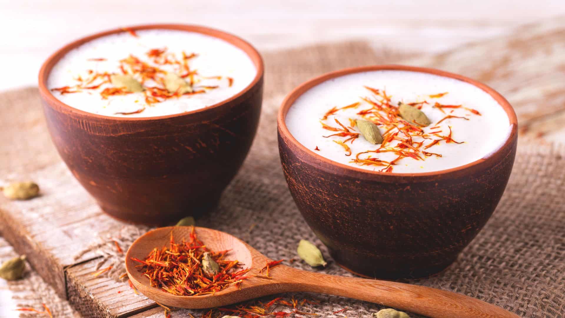Saffron flavoured food.