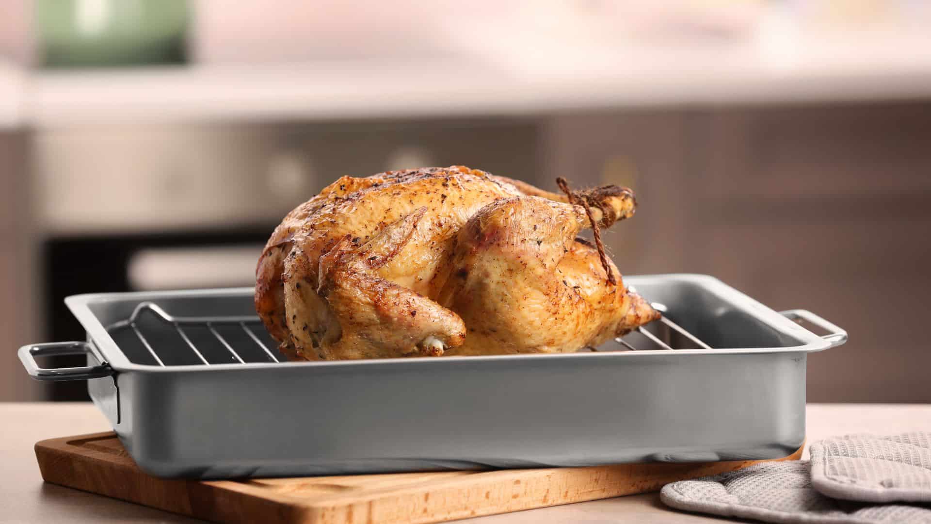 Turkey on baking pan