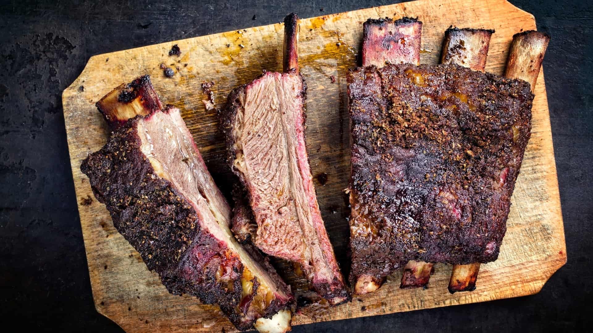 Short ribs on a cutting board