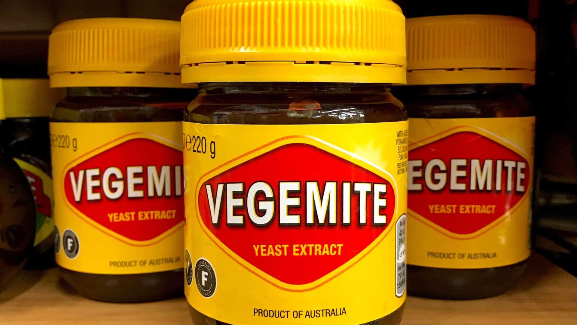 Vegemite in yellow jars