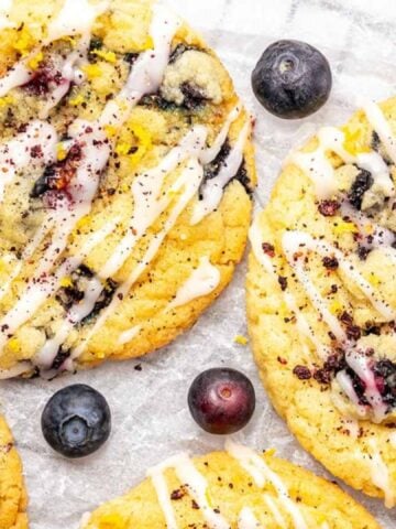 lemon blueberry cookies with glaze