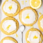 lemon cookies on a baking paper.