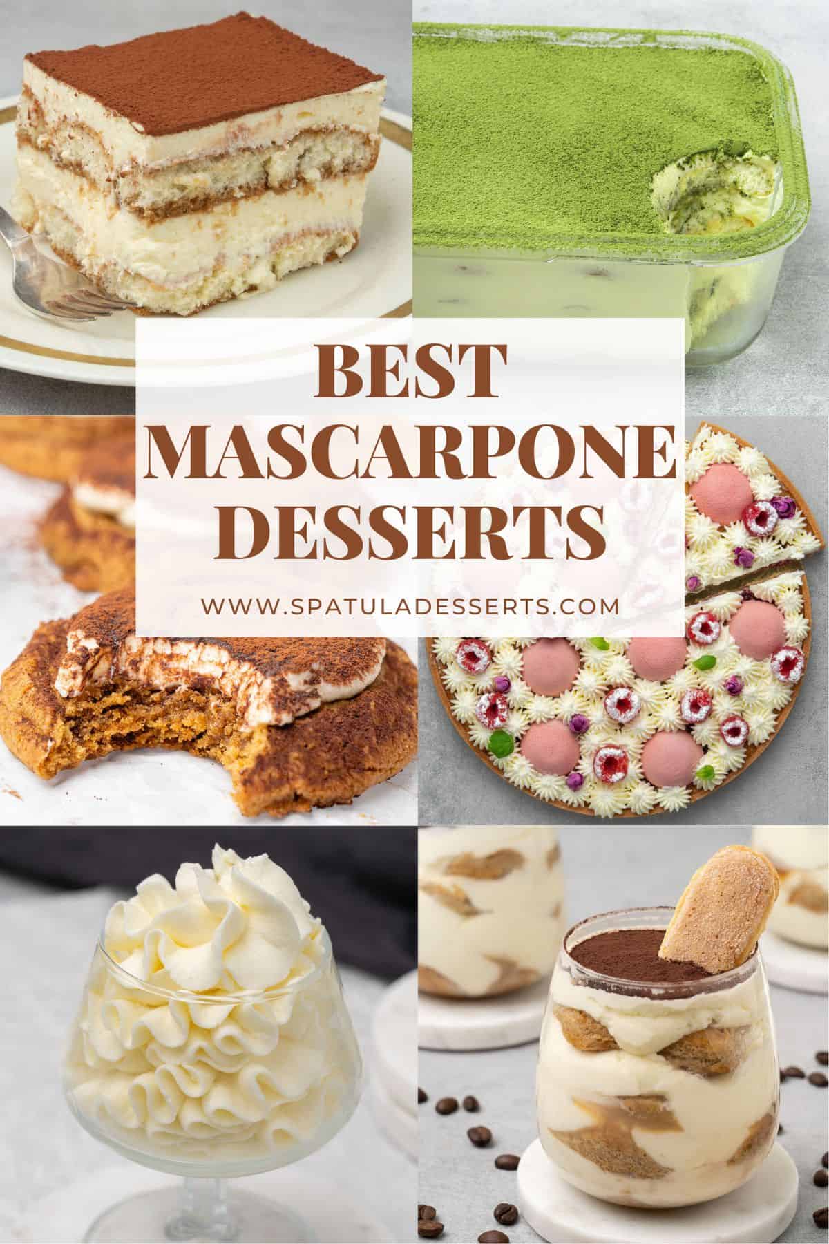 6 different Mascarpone Desserts.