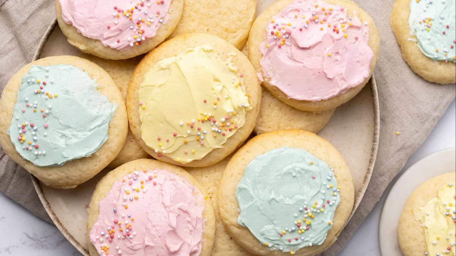 sour cream cookies with pastel frosting