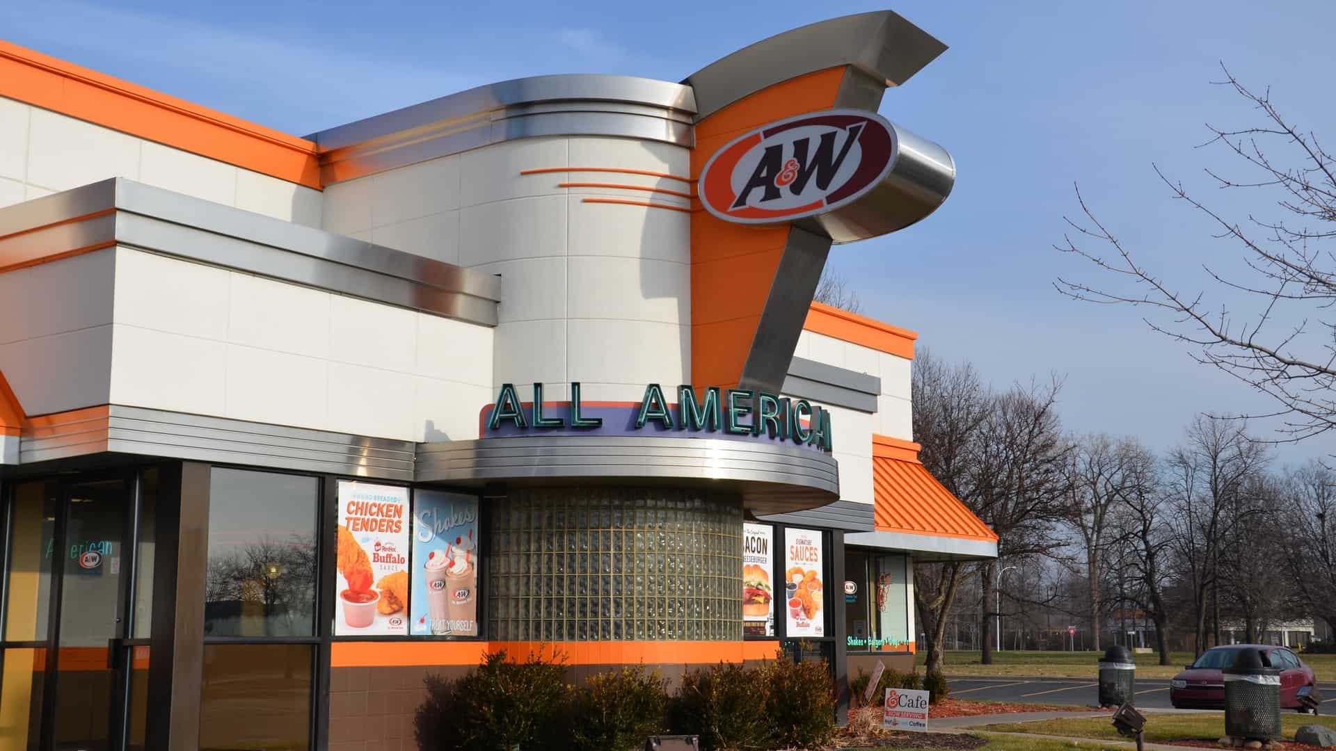 A&W restaurant storefront