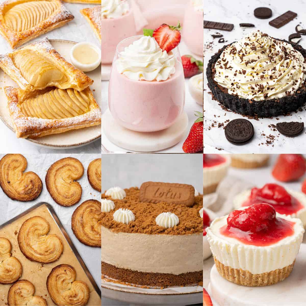 6 different egg free desserts.