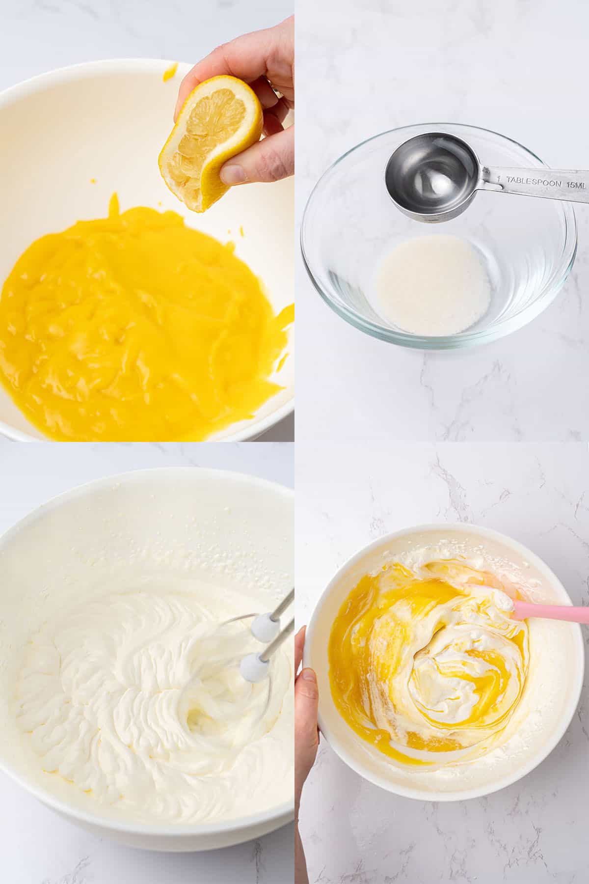 Mango mousse process.