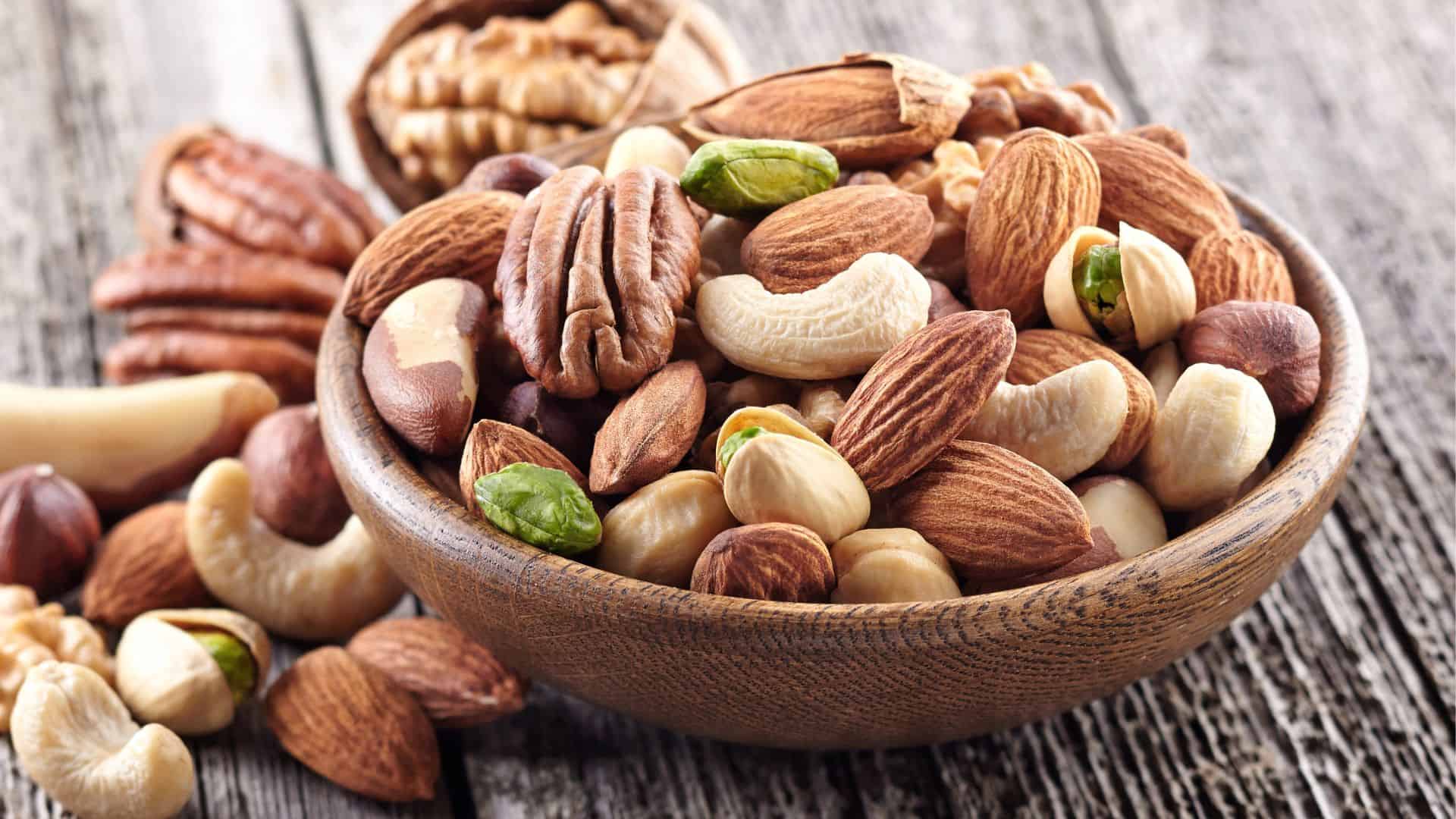 nuts in a bowl.