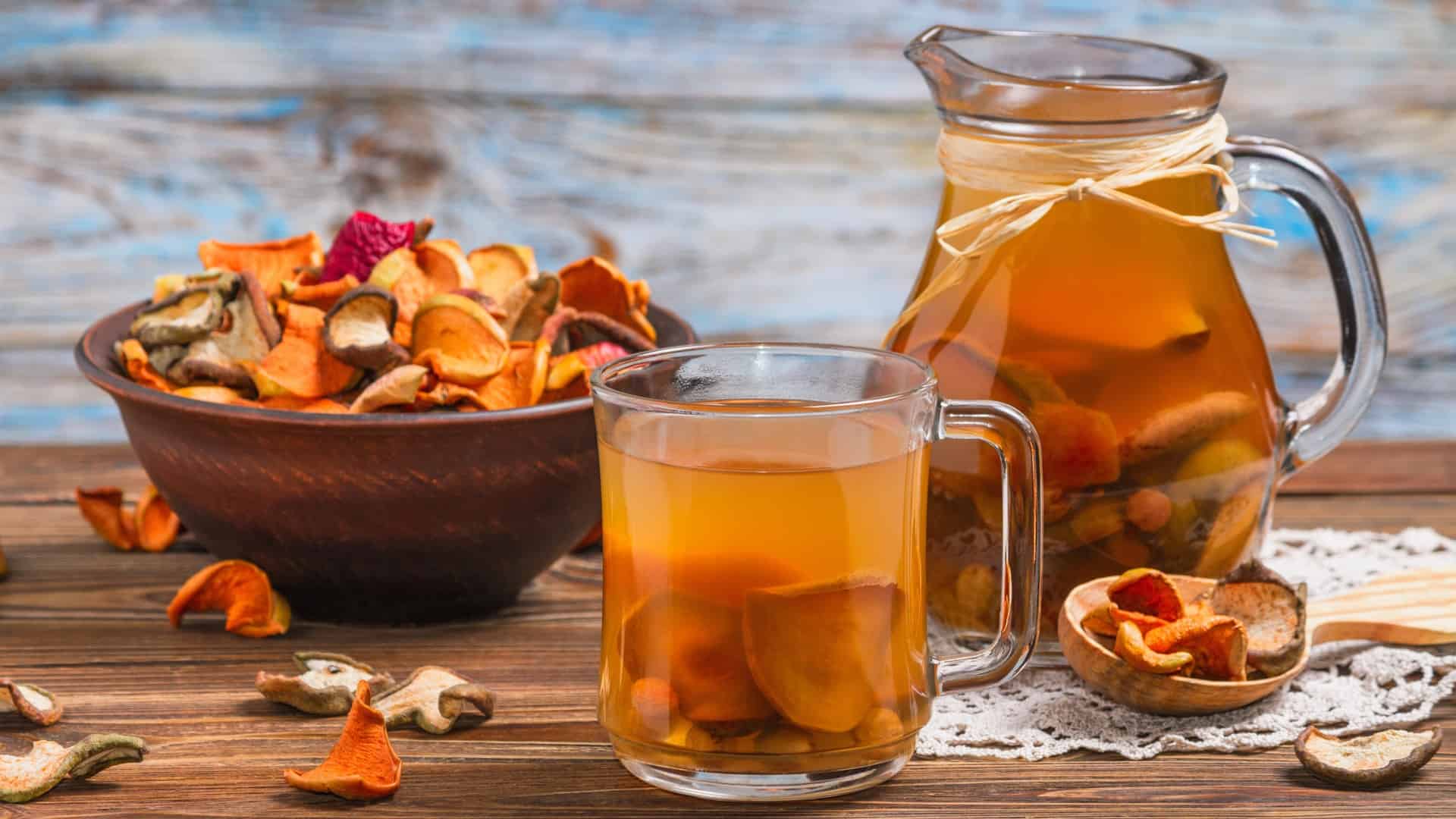 Russian kompot tea with dried fruit