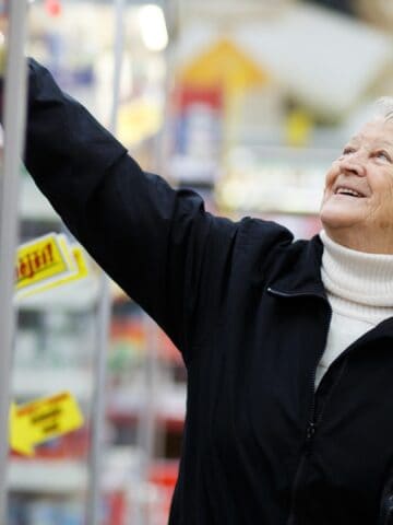 grandma baby boomer grocery shopping