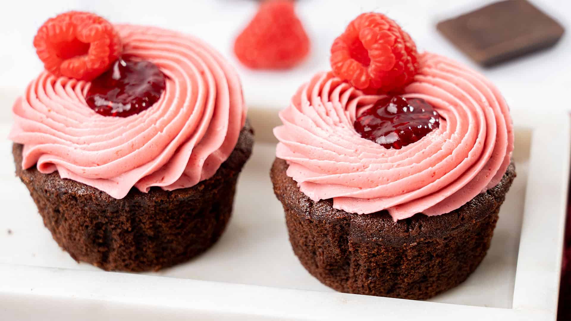 chocolate raspberry cupcakes.