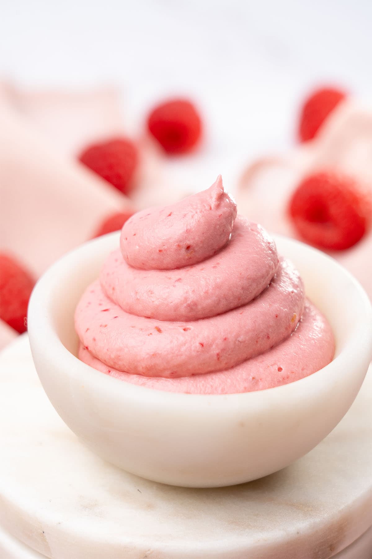 Raspberry cream cheese frosting.